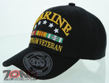 NEW! USMC US MARINE VIETNAM VETERAN SHADOW CAP HAT BLACK