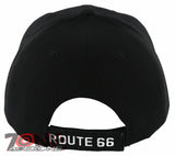 NEW! US ROUTE 66 THE MOTHER ROAD USA FLAG STAR BALL CAP HAT BLACK