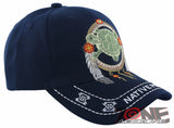 NEW! NATIVE PRIDE INDIAN AMERICAN FEATHERS TURTLE CAP HAT ALL NAVY