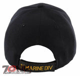 NEW! US MARINE CORPS 1ST MARINE DIVISION DIV USMC GRAY SHADOW CAP HAT BLACK