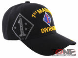 NEW! US MARINE CORPS 1ST MARINE DIVISION DIV USMC GRAY SHADOW CAP HAT BLACK