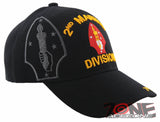 US MARINE CORPS 2ND MARINE DIVISION DIV USMC SHADOW CAP HAT BLACK