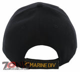 US MARINE CORPS 2ND MARINE DIVISION DIV USMC SHADOW CAP HAT BLACK