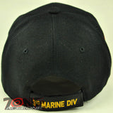 NEW! US MARINE CORPS 3RD MARINE DIVISION DIV USMC CAP HAT BLACK