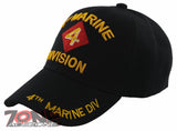 NEW! US MARINE CORPS 4TH MARINE DIVISION DIV USMC SHADOW CAP HAT BLACK