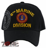 NEW! US MARINE CORPS 6TH MARINE DIVISION DIV USMC SHADOW CAP HAT BLACK