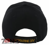 NEW! US MARINE CORPS 5TH MARINE DIVISION DIV USMC SHADOW BALL CAP HAT BLACK