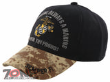 USMC SEMPER FI ONCE A MARINE ALWAYS A MARINE CORPS CAP HAT BLACK CAMO