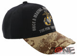 USMC SEMPER FI ONCE A MARINE ALWAYS A MARINE CORPS CAP HAT BLACK CAMO