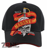 NEW! US MARINE CORPS USMC ALWAYS FAITHFUL CAP HAT BLACK