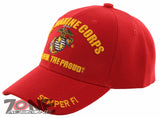 NEW! US MARINE CORPS USMC SEMPER FI CAP HAT RED