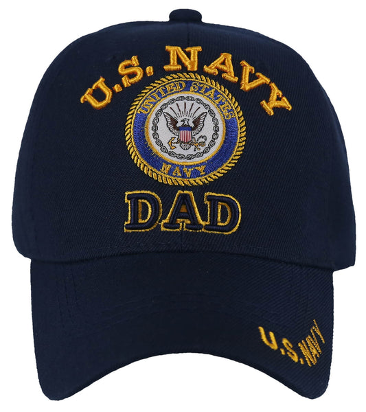NEW! US NAVY DAD ROUND USN BALL CAP HAT NAVY