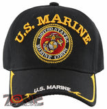 NEW! US MARINE CORPS USMC BIG ROUND SIDE LINE CAP HAT BLACK