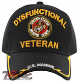 NEW! US MARINE CORPS DYSFUNCTIONAL VETERAN USMC SIDE LINE CAP HAT BLACK