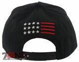 NEW! FLAT BILL USA FLAG STAR SNAPBACK BALL CAP HAT BLACK