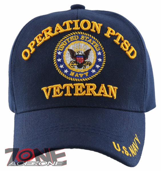 US NAVY OPERATION PTSD VETERAN BALL CAP HAT NAVY