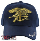 NEW! US NAVY SEAL W/GOLD YARN USN BALL CAP HAT NAVY