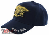 NEW! US NAVY SEAL W/GOLD YARN USN BALL CAP HAT NAVY