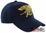 NEW! US NAVY SEAL W/GOLD YARN USN BALL CAP HAT NAVY