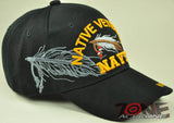 NEW! USN NATIVE VETERAN AMERICAN US NAVY VETERAN CAP HAT BLACK