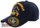 NEW! USN NATIVE VETERAN WHEEL HOOP AMERICAN US NAVY ROUND CAP HAT NAVY