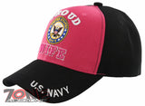 NEW! US NAVY PROUD NAVY WIFE CAP HAT PINK