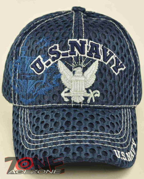 NW! US NAVY EAGLE SHIP CAP HAT MESH NAVY