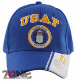 NEW! USAF AIR FORCE WE OWN THE SKY SIDE LINE BALL CAP HAT BLUE