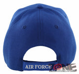 NEW! USAF AIR FORCE WE OWN THE SKY SIDE LINE BALL CAP HAT BLUE