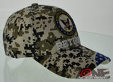 NEW! US NAVY RETIRED SIDE FLAG NAVY CAP HAT CAMO