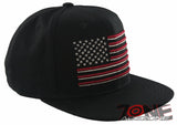 NEW! FLAT BILL USA FLAG SNAPBACK CAP HAT BLACK