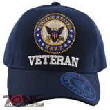 NEW! US NAVY VETERAN ROUND SHADOW CAP HAT NAVY