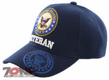 NEW! US NAVY VETERAN ROUND SHADOW CAP HAT NAVY