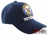 NEW! US NAVY VETERAN ROUND SHADOW CAP HAT NAVY