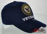 NEW! US NAVY VETERAN SIDE SHADOW CAP HAT NAVY