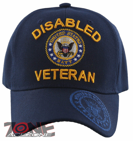 NEW! US NAVY DISABLED VETERAN ROUND SHADOW CAP HAT NAVY