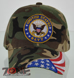 NEW! US NAVY ROUND SIDE FLAG CAP HAT CAMO