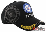 NEW! US NAVY ROUND RETIRED LEAF SHADOW CAP HAT BLACK