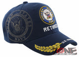 NEW! US NAVY CIRCLE RETIRED LEAF SHADOW CAP HAT NAVY
