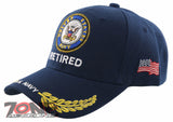 NEW! US NAVY CIRCLE RETIRED LEAF SHADOW CAP HAT NAVY