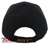 NEW! US NAVY CENTER EAGLE BALL CAP HAT BLACK