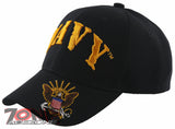 NEW! US NAVY SIDE EAGLE BALL CAP HAT BLACK
