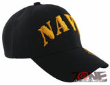 NEW! US NAVY SIDE EAGLE BALL CAP HAT BLACK