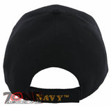 NEW! US NAVY SIDE EAGLE BALL CAP HAT BLACK
