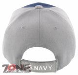 NEW! US NAVY VETERAN USN BIG ROUND SIDE LINE CAP HAT NAVY GRAY