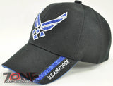NEW! GLITTER US AIR FORCE CAP HAT USAF WING BLACK