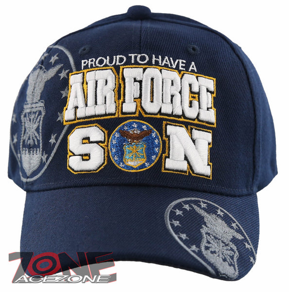NEW! USAF PROUD TO HAVE A AIR FORCE SON BALL CAP HAT NAVY