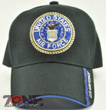 NEW! ROUND GLITTER US AIR FORCE CAP HAT USAF BLACK