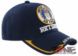 NEW! USAF AIR FORCE RETIRED SIDE LINE BALL CAP HAT NAVY