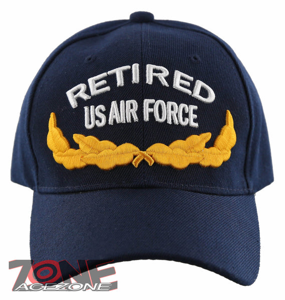 NEW! USAF AIR FORCE RETIRED LEAF BALL CAP HAT NAVY